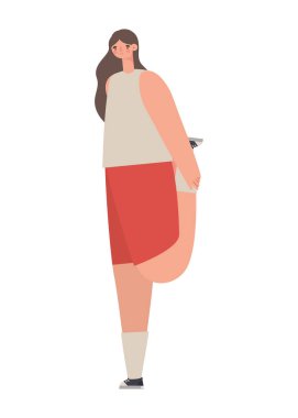 Güzel bayan esniyor.