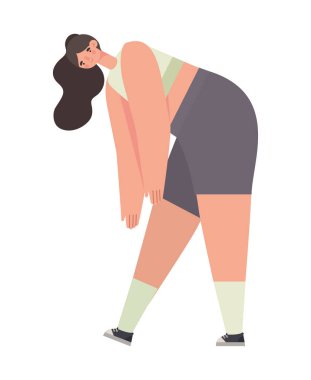 Güzel kadın geriniyor.