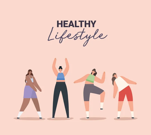 Healthy lifestyle women — Stock Vector