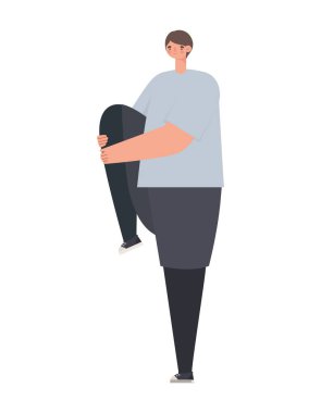 Yakışıklı adam geriniyor.