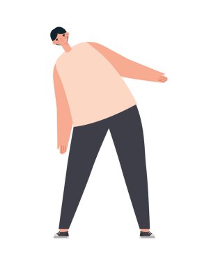 Yakışıklı çocuk geriniyor.