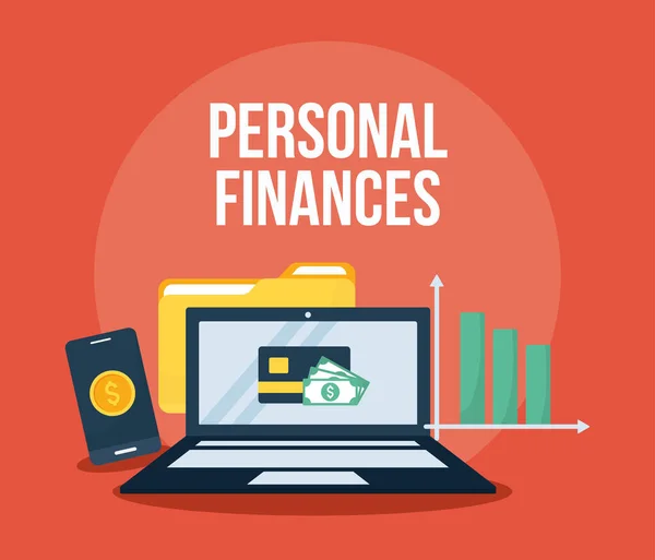 Cartaz de finanças pessoais —  Vetores de Stock