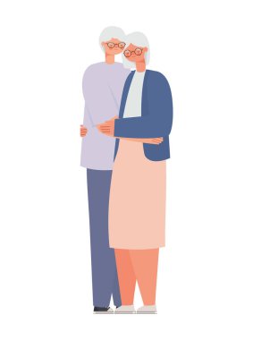 Gülümseyen büyükanne ve büyükbaba tasarımı