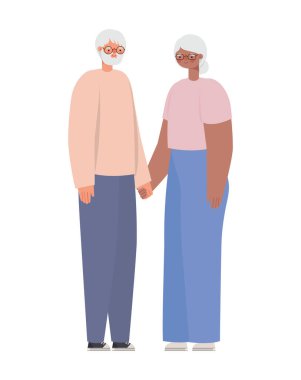 Gülümseyen büyükanne ve büyükbaba simgesi