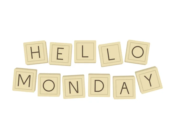 Motivational φράση του hello Δευτέρα — Διανυσματικό Αρχείο