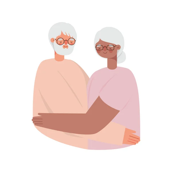 Hoş büyükanne ve büyükbaba tasarımı — Stok Vektör