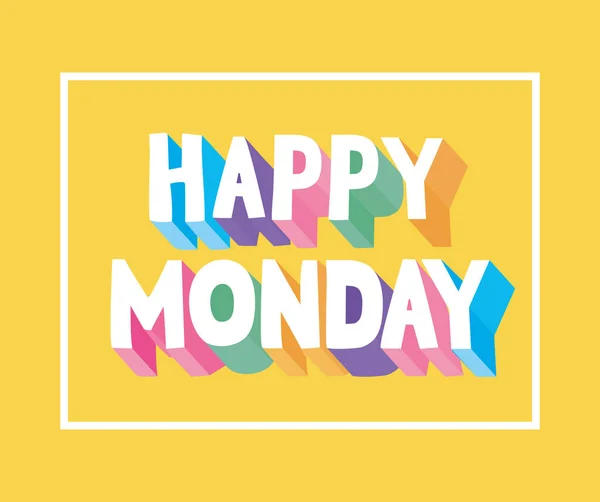 Vackra bokstäver av lycklig måndag — Stock vektor
