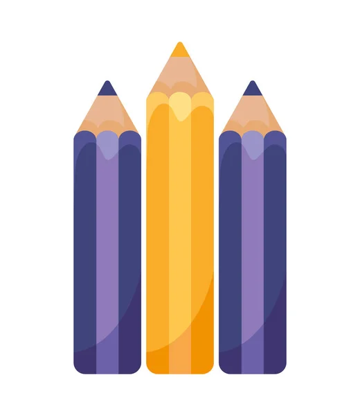 Diseño de tres lápices — Vector de stock