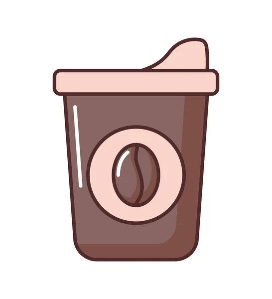 Taza de café marrón — Vector de stock