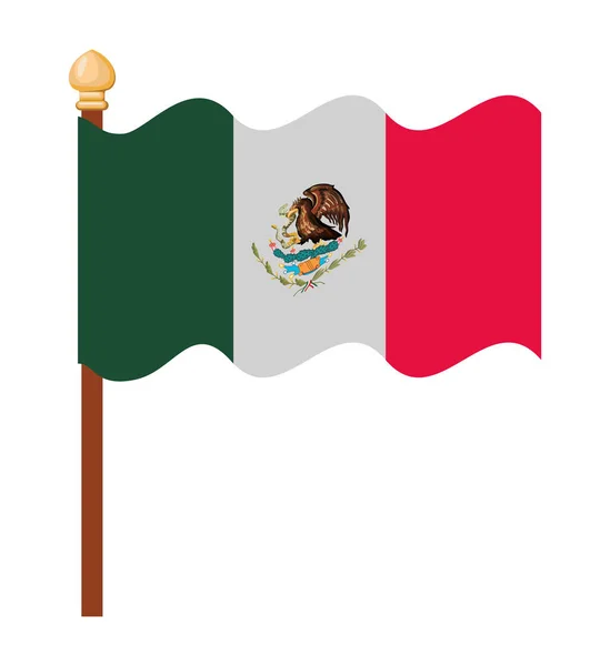 Ilustração bandeira mexicana —  Vetores de Stock