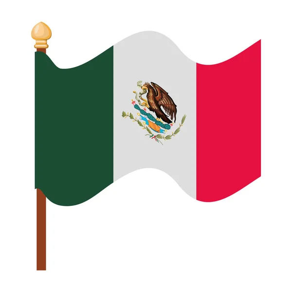 Ilustración de la bandera de México — Vector de stock