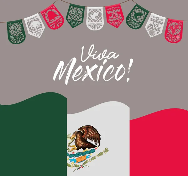Tarjeta de viva mexico — Archivo Imágenes Vectoriales