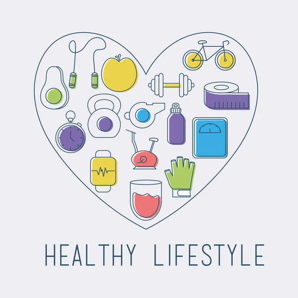 Sağlıklı yaşam tarzı kartı — Stok Vektör