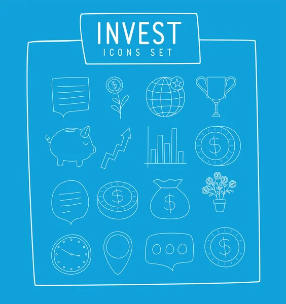 Шістнадцять інвестиційних предметів — стоковий вектор