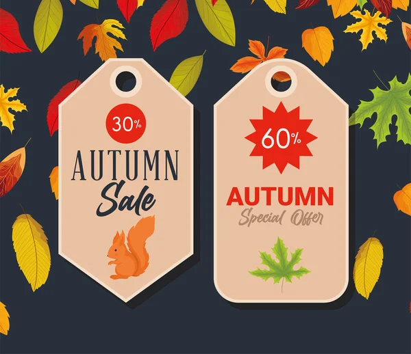 Illustration de tags automne — Image vectorielle