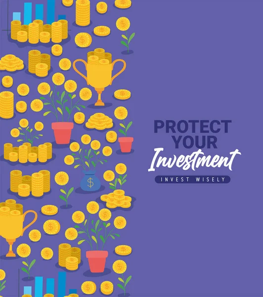 Investimento proteger cartão —  Vetores de Stock