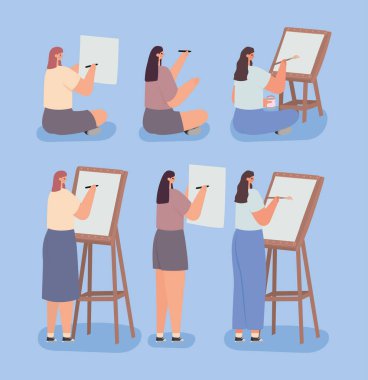 Altı sanatçı kadın.