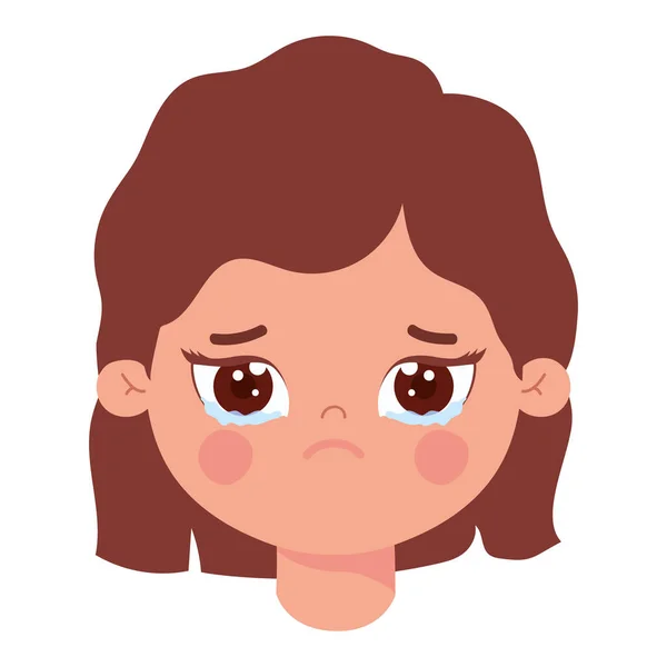 Sad female child — Stock Vector
