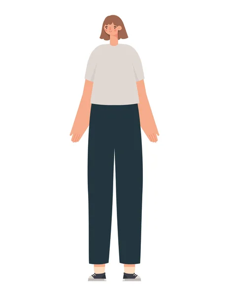 Femme en pantalon noir — Image vectorielle