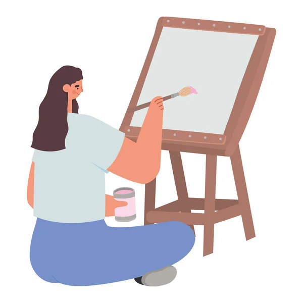 Woman painting illustration — Stockvector