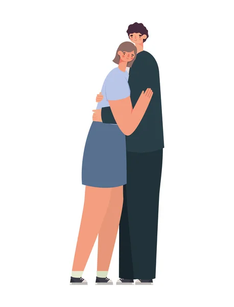 Young couple representation — Stock Vector