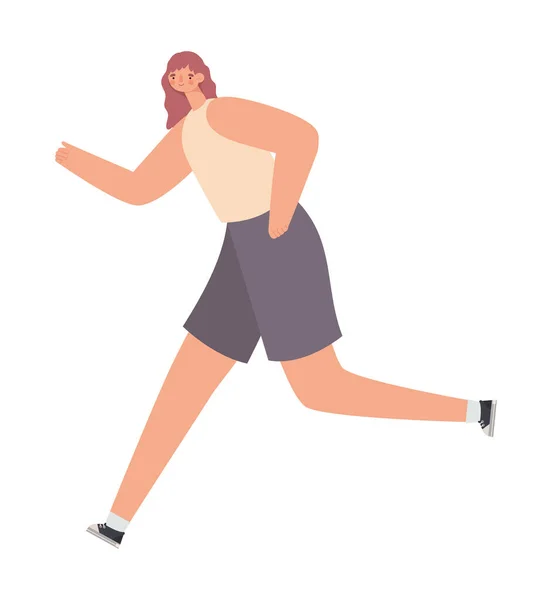 Mujer corriendo ilustración — Vector de stock