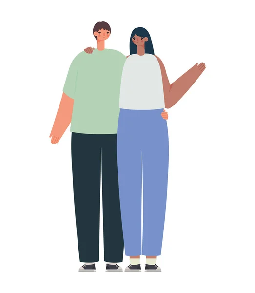 Ilustração casal casual — Vetor de Stock