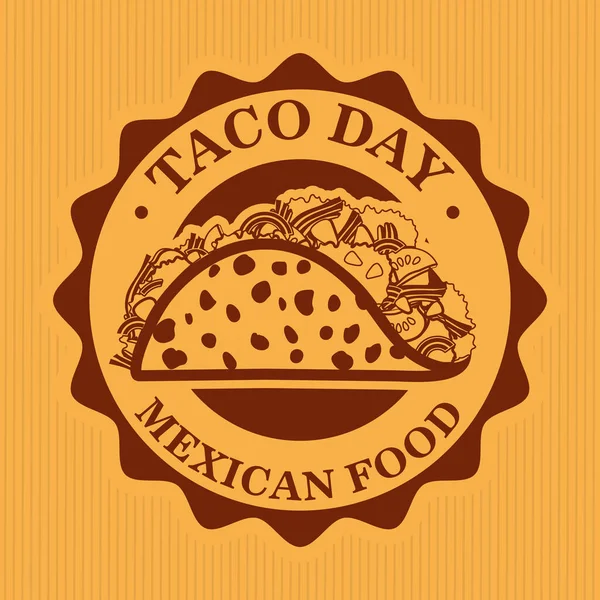 Representación etiqueta día taco — Vector de stock