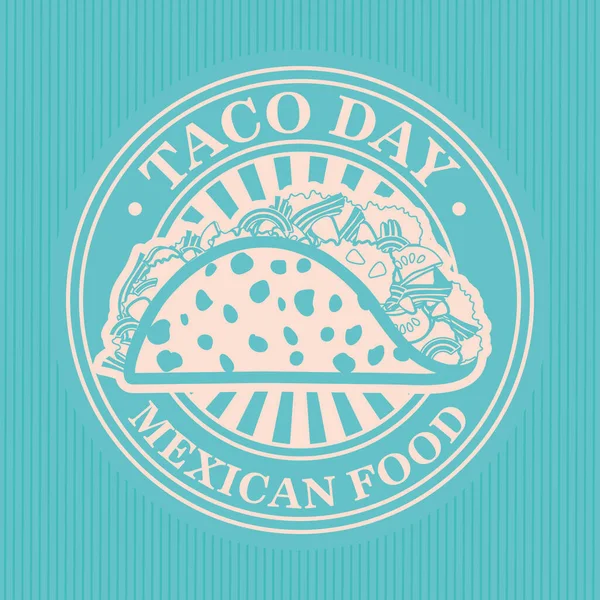 Diseño de etiqueta día taco — Vector de stock