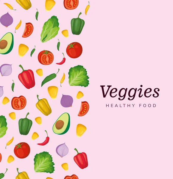Cartão de comida vegetal — Vetor de Stock