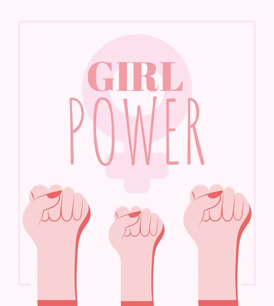 Poster kekuatan gadis - Stok Vektor