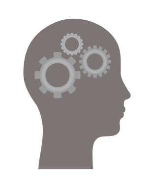 Siluet baş ve dişli çarklar