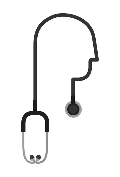Stethoscope with face shape — Stockvector