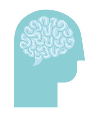 Beyni olan siluet kafa