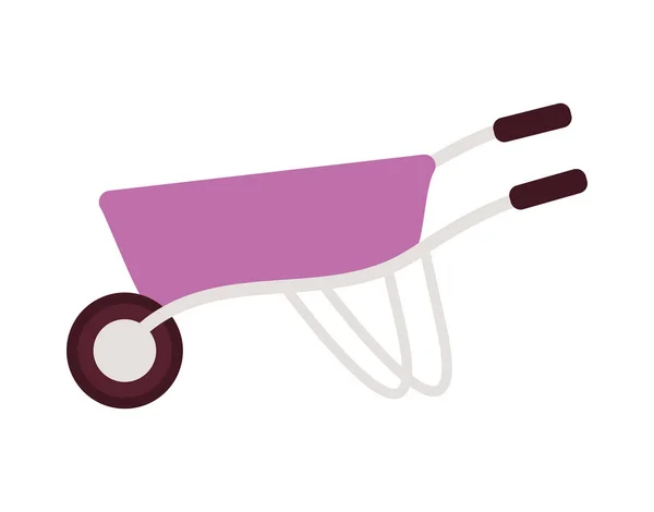 Purple wheelbarrow icon — Stock Vector