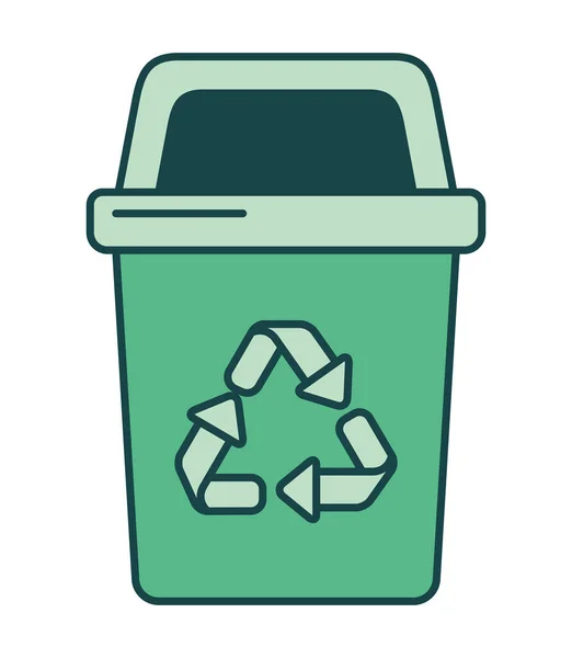 Πράσινο κάδο ανακύκλωσης — Διανυσματικό Αρχείο