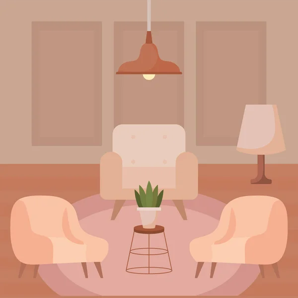 Living room card — Vettoriale Stock