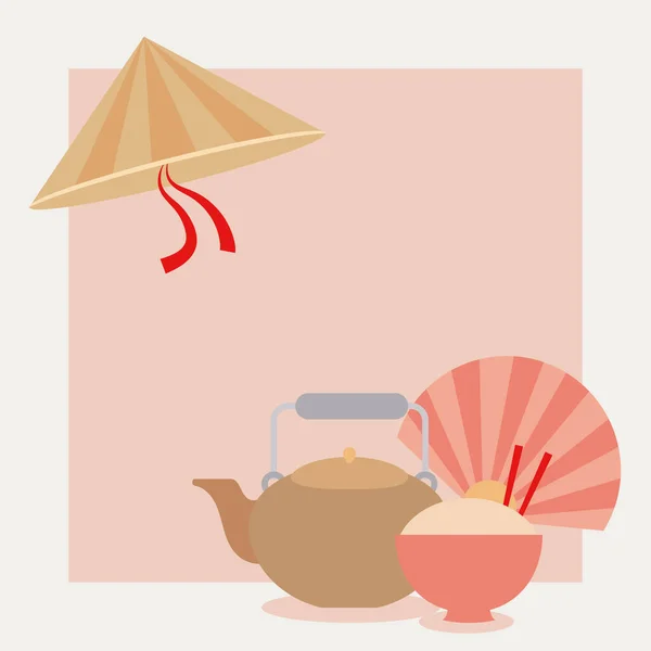 Pretty chinese illustration — Vetor de Stock