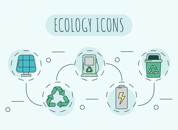 Ökológia ikonok design — Stock Vector