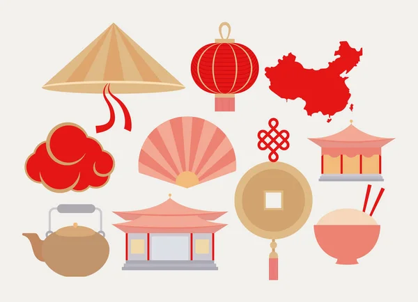 Pretty chinese items — Stock Vector