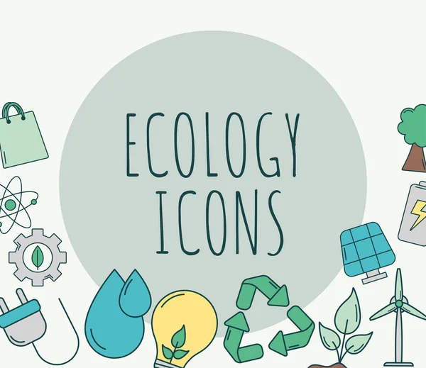 Ecology icons poster — Stock Vector