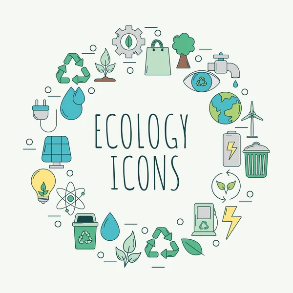 Symbolkarte Ökologie — Stockvektor