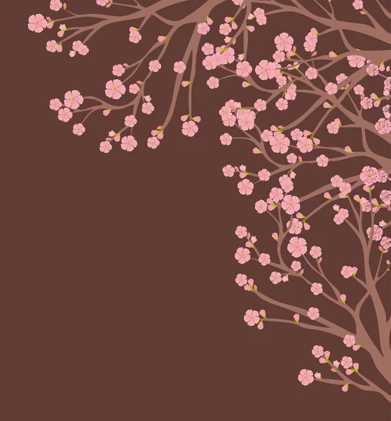 Sakura tree frame — Stock Vector