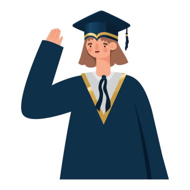 Güzel bayan mezun oldu.