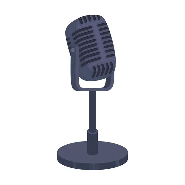 Representación de micrófono gris — Vector de stock