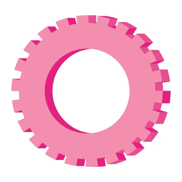 Roze tandwielillustratie — Stockvector