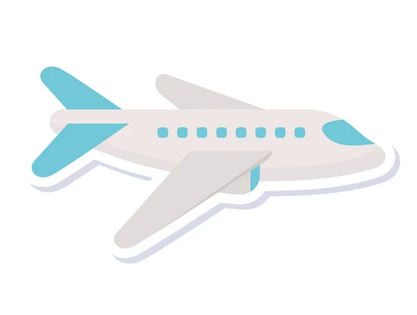 Pegatina de avión blanco — Vector de stock