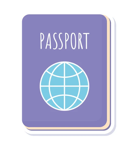 Purple passport sticker — Stock Vector