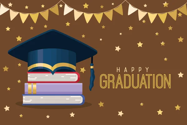 Tarjeta de graduación feliz — Vector de stock