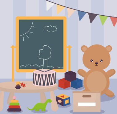 sevimli oyun odası kartı